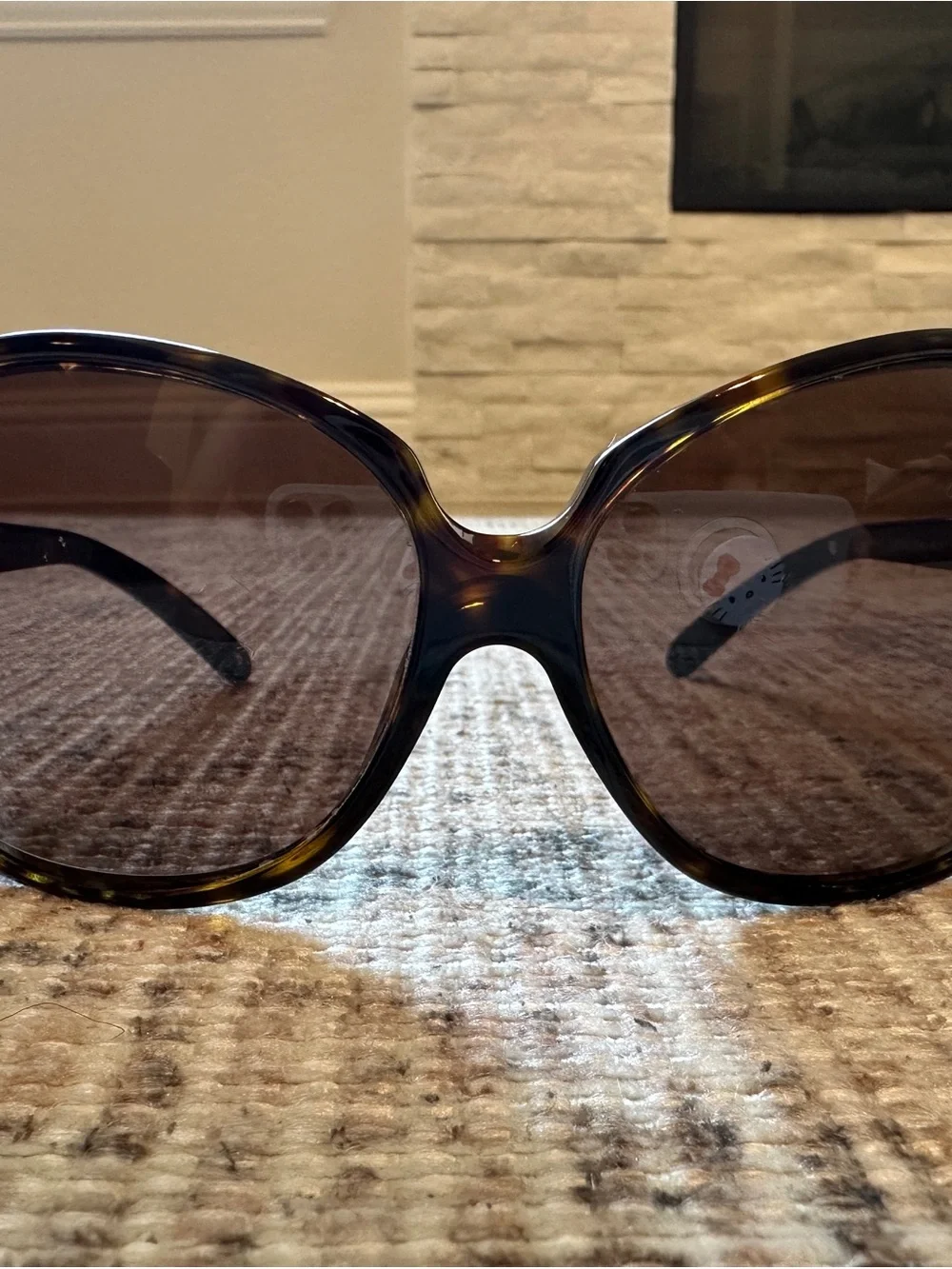 Prada SPR21I Women's Oversized Havana Brown Tortoise Sunglasses